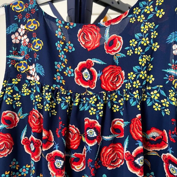 Luxology Women's Floral Mini Dress Sleeveless Keyhole Size 4 - Picture 5 of 9